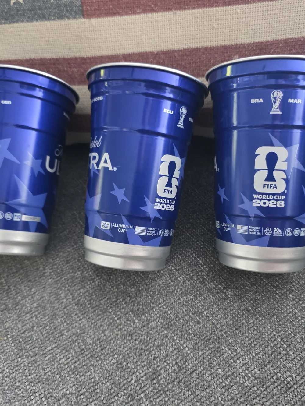 World Cup 2026 Blue Reusable Aluminum Cup